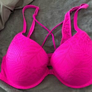 Pink push up bra